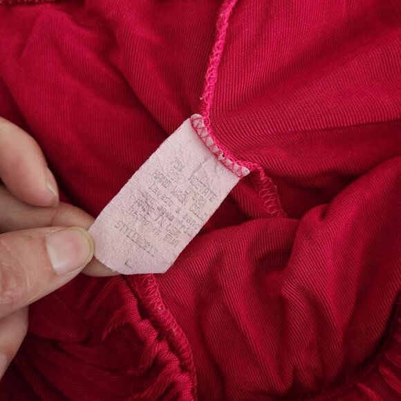 Vintage Womens Slinky Pants Size Large Red Vertical Textured Knit Palazzo Pants - Picture 4 of 9